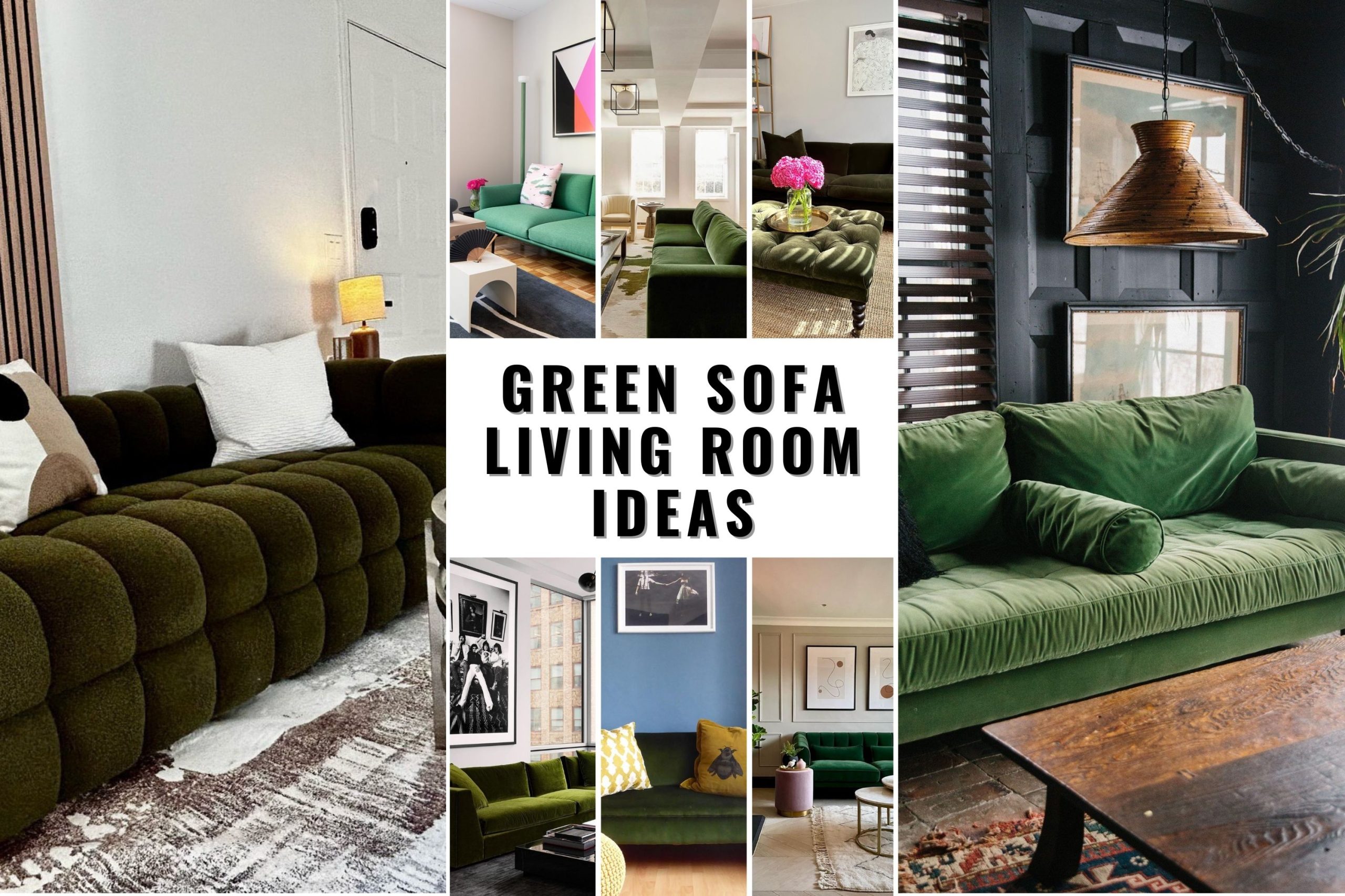 Green Sofa Magic: 39 Vibrant Living Room Ideas to Refresh Your Home ...