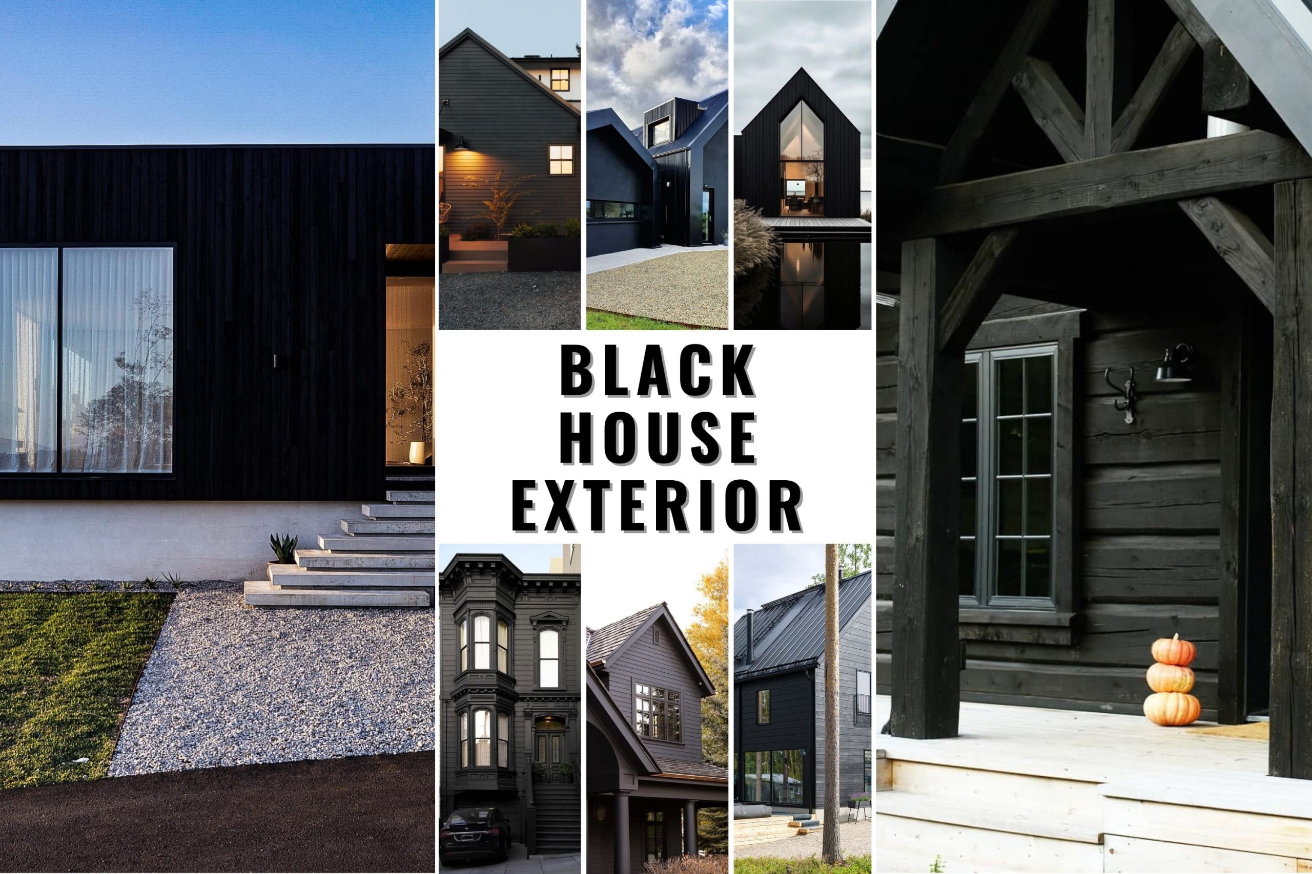 29 Stunning Black House Exterior Ideas: Modern Design, Wood Accents ...