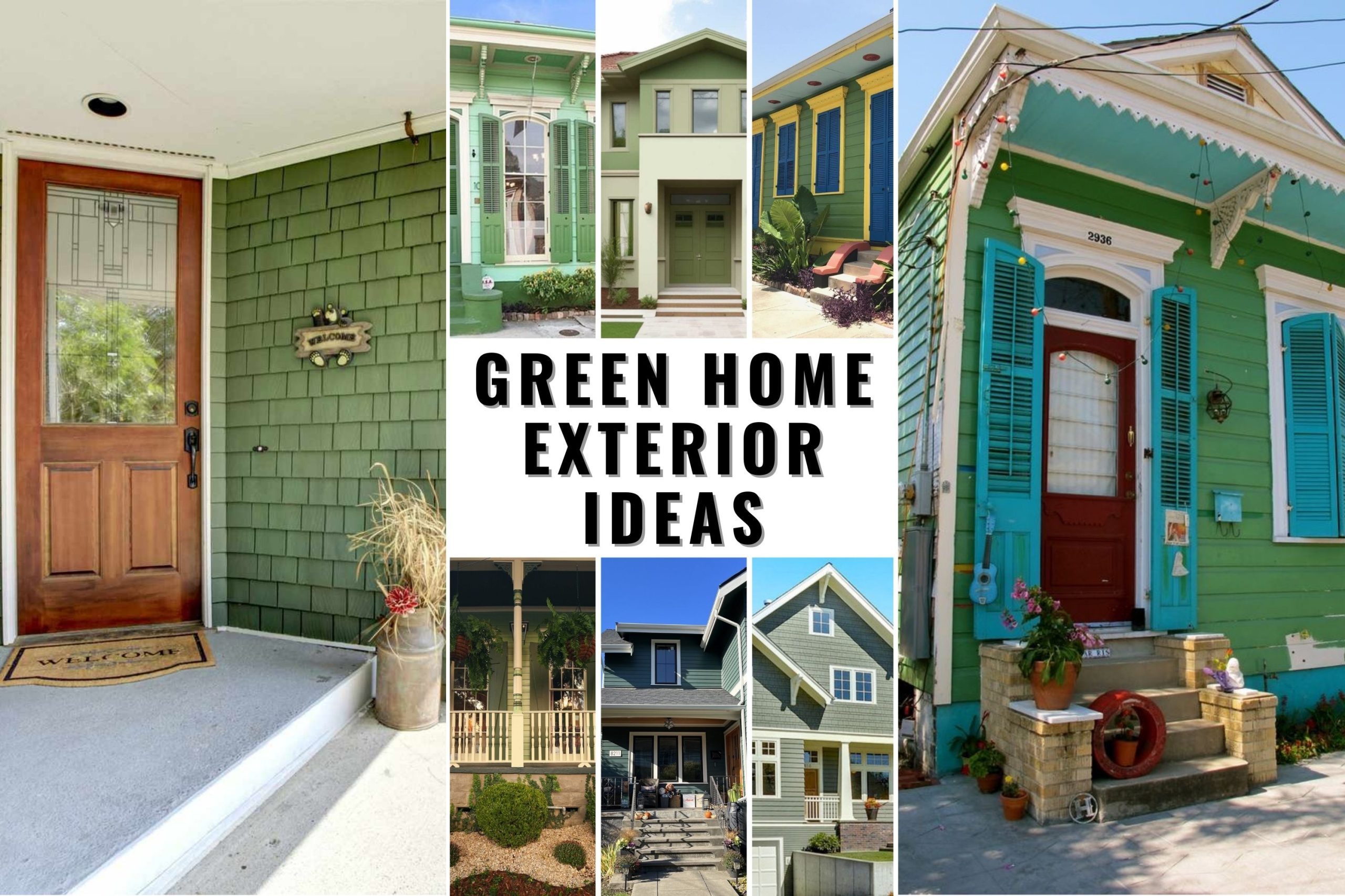 View of 31 Green Home Exterior Ideas: Stunning Paint Colors to Transform Your ...