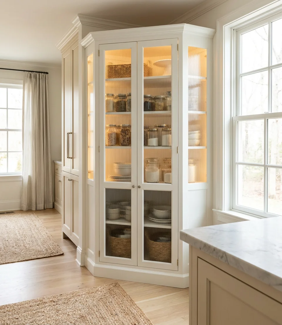 Corner Pantry Cabinet Ideas With Glass Doors 1