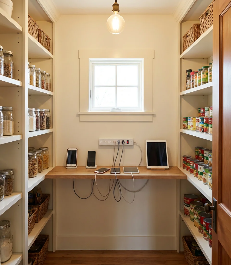 Corner Pantry Remodel With Charging Station Inside 1