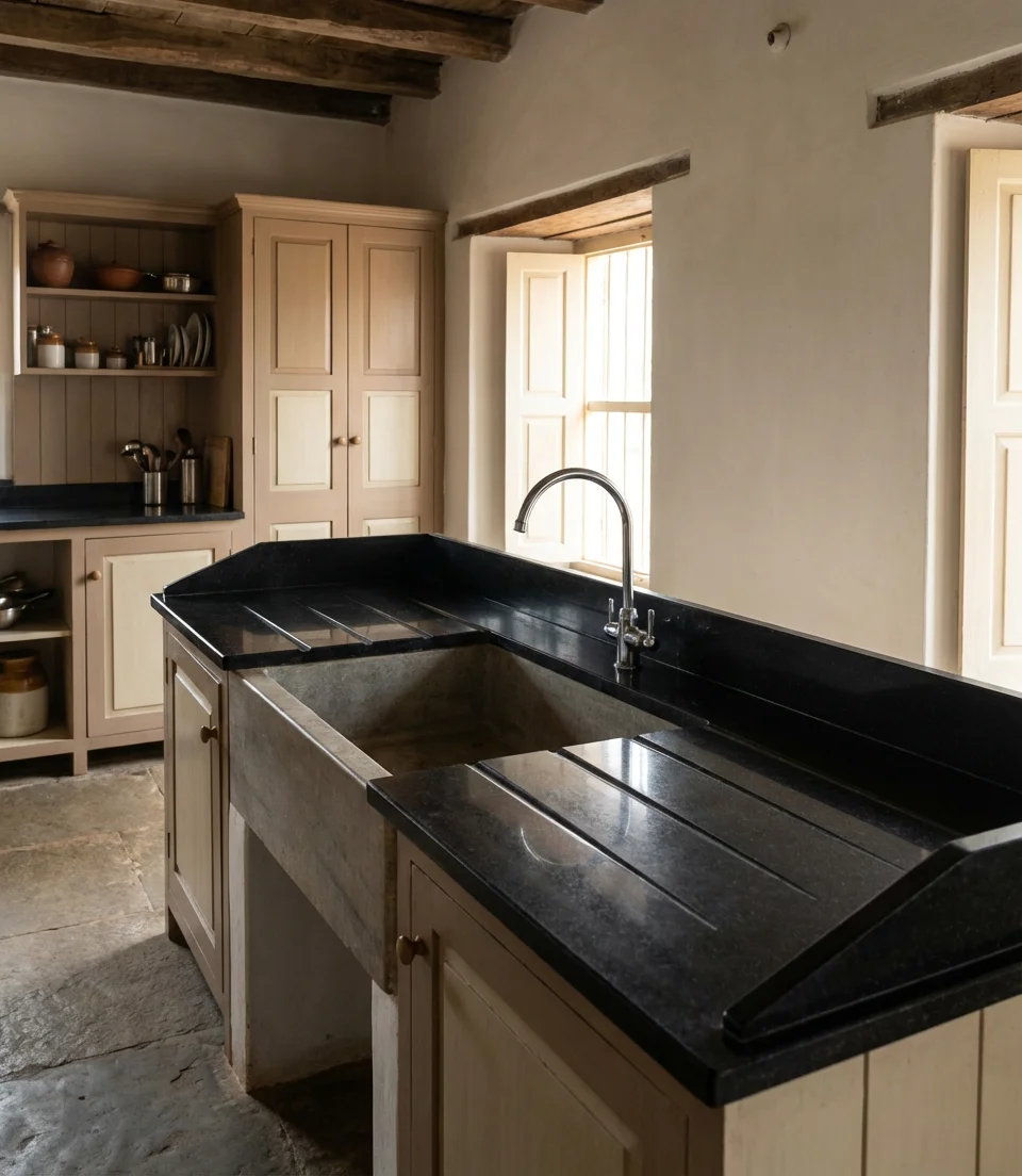 Indian Style Kitchen Sink with Granite Platform 1