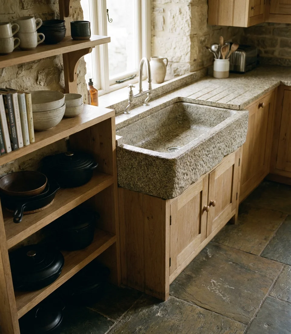Indian Style Kitchen Sink with Granite Platform 2