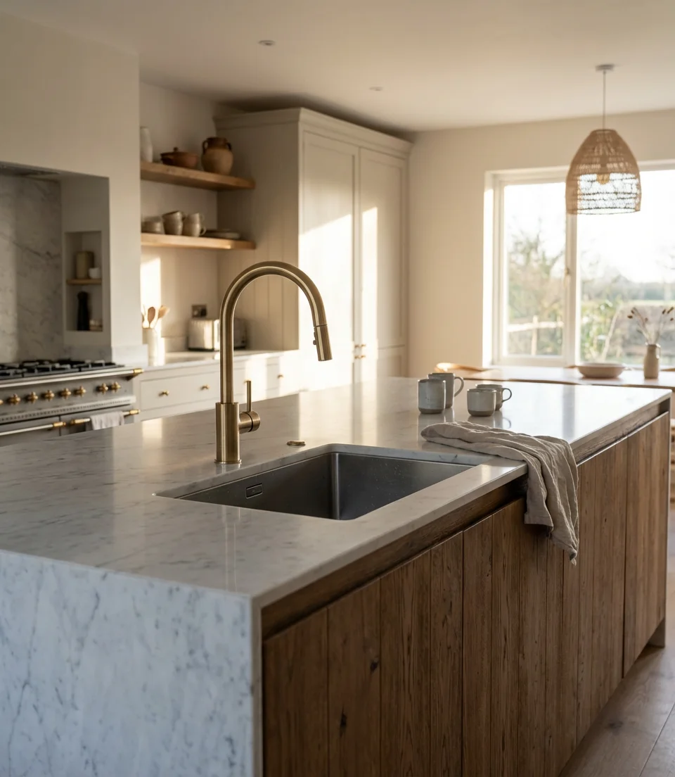 Island Sink with Waterfall Prep Station 1