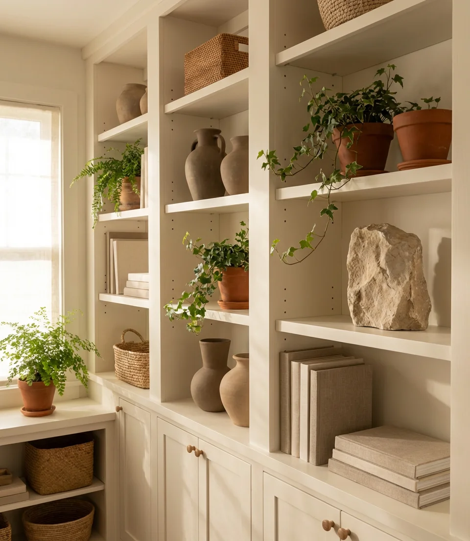 Organic Modern Shelf Styling 1