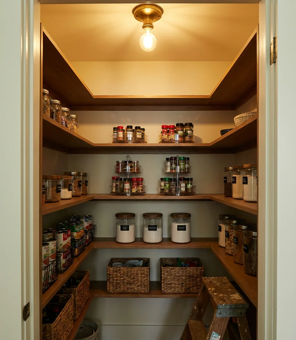 Organization Ideas for the Deep Corner Pantry 1