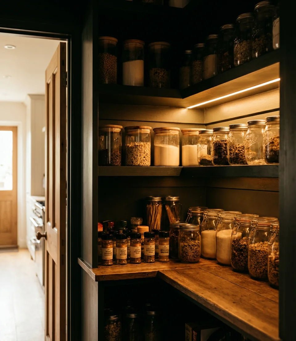 Pantry Makeover in a Corner Kitchen Layout 2