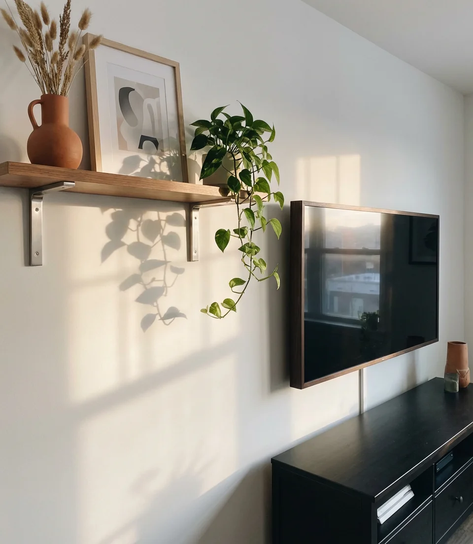 Shelves Flanking the TV Wall 2