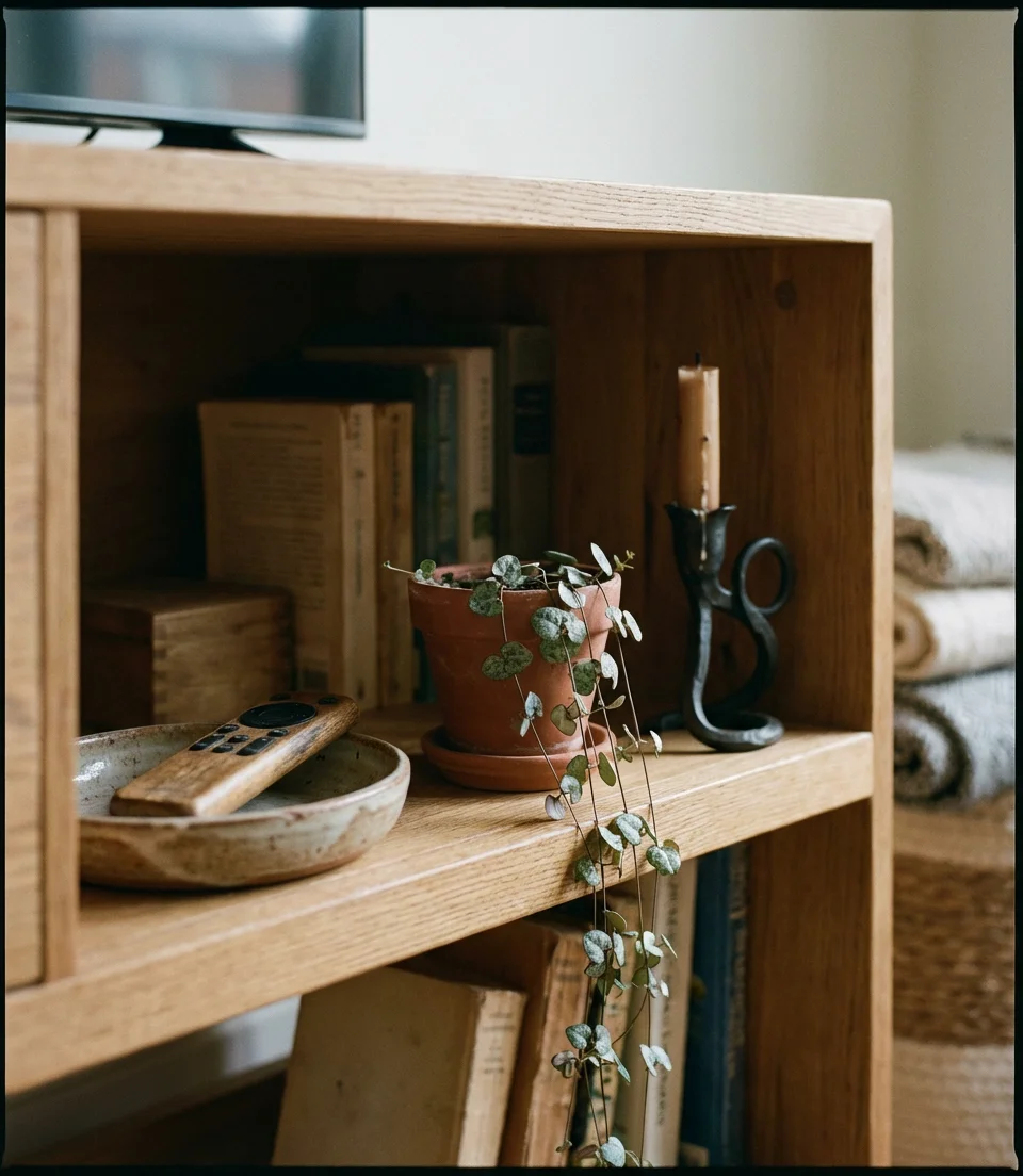 Tv Unit with Integrated Shelf Display 2