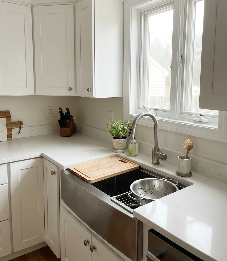 Undermount Modern Sink with Integrated Ledge 1