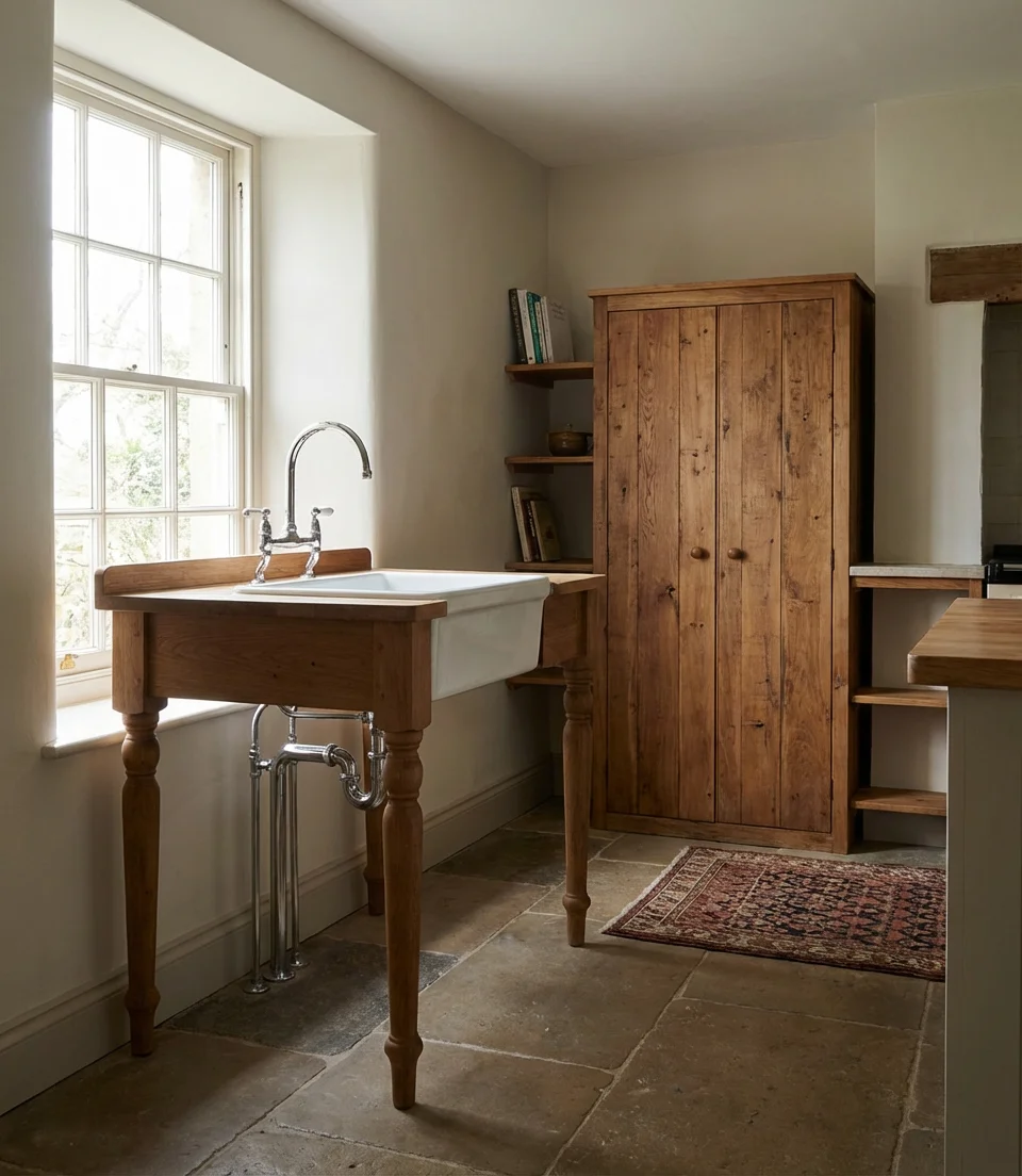Unfitted Kitchen with a Freestanding Sink Unit 1