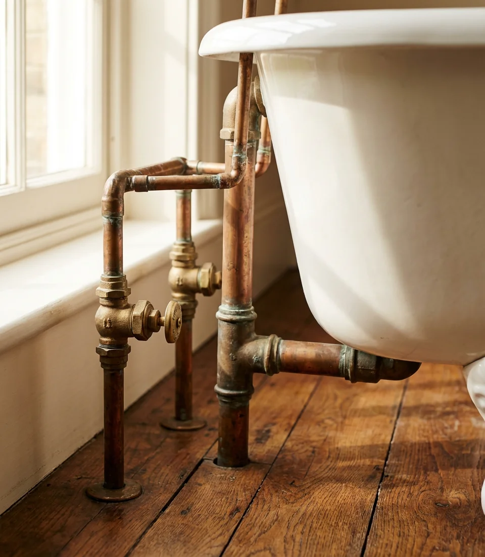 Vintage Style Kitchen Sink with Exposed Plumbing 2