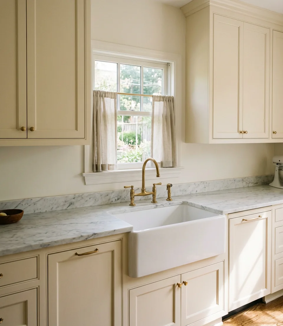 White Farmhouse Sink as a Kitchen Focal Point 1