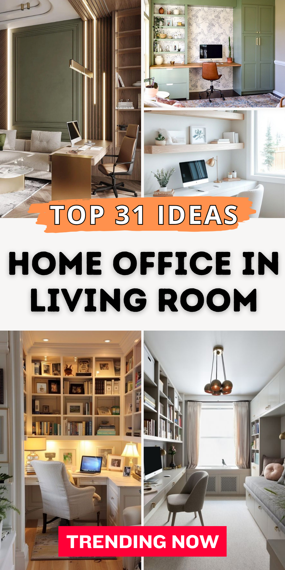 31 Home Office in Living Room Ideas for Stylish Productivity | Trends ...