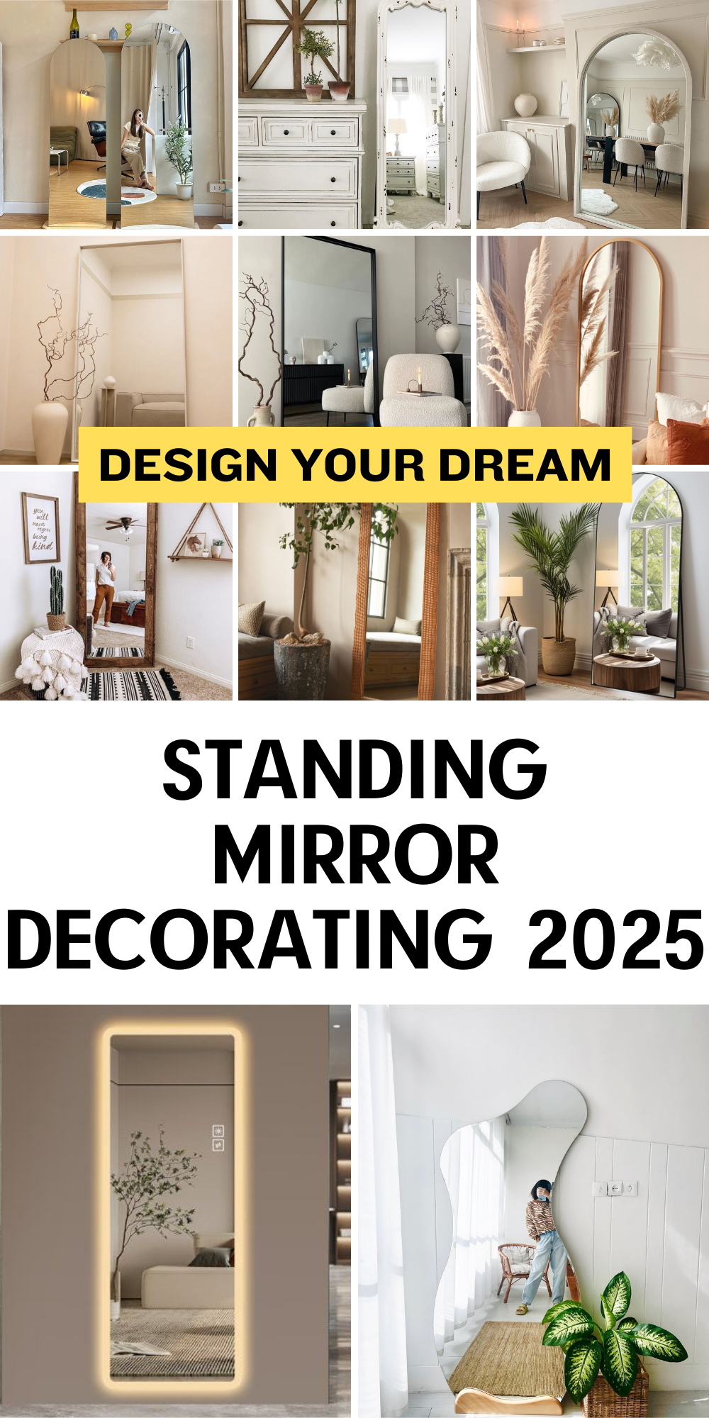 35 Trending Standing Mirror Decorating Ideas for Modern Homes ...