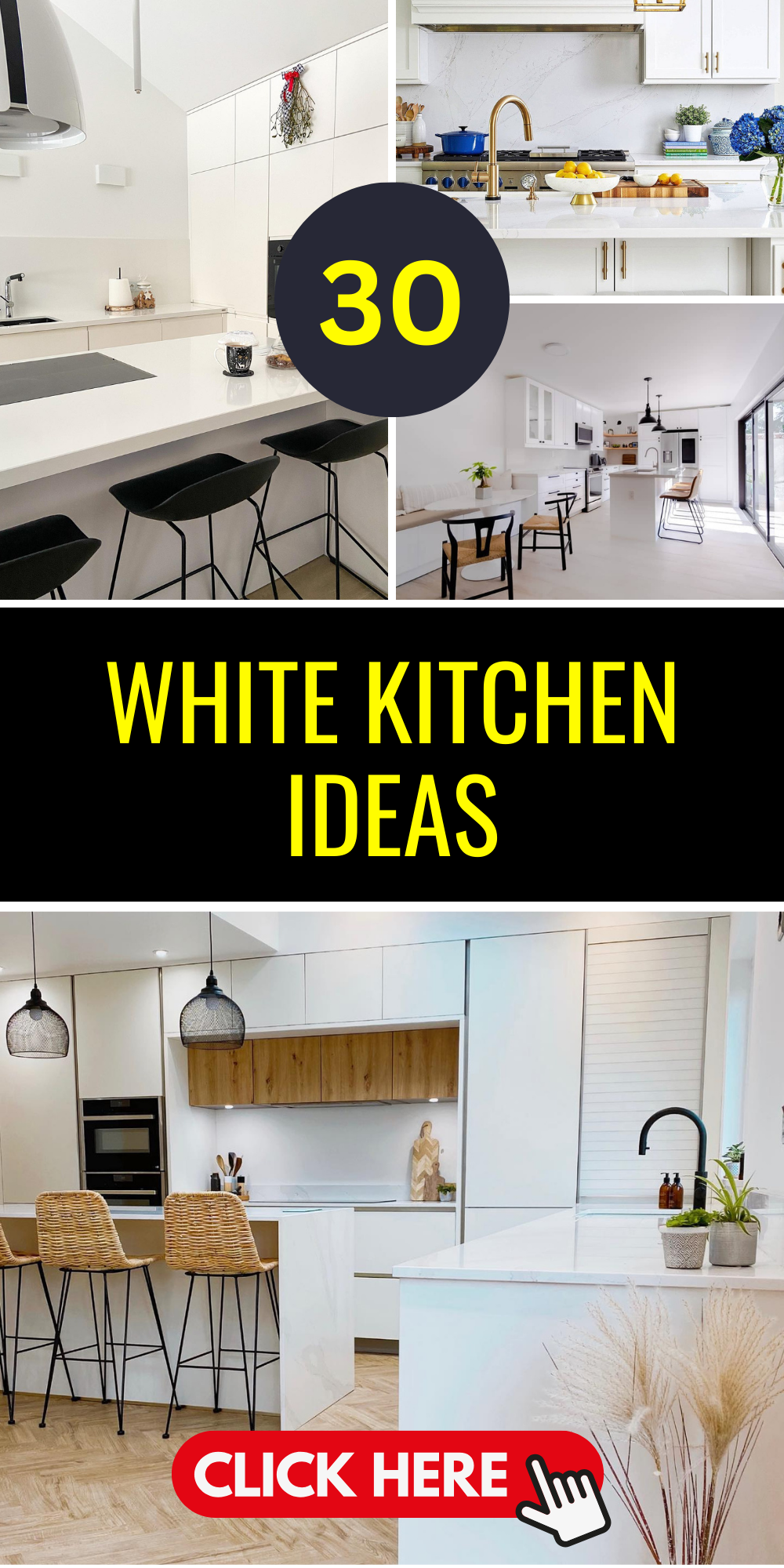 30 White Kitchen Ideas to Brighten Your Space in 2025 - Elegant Designs ...