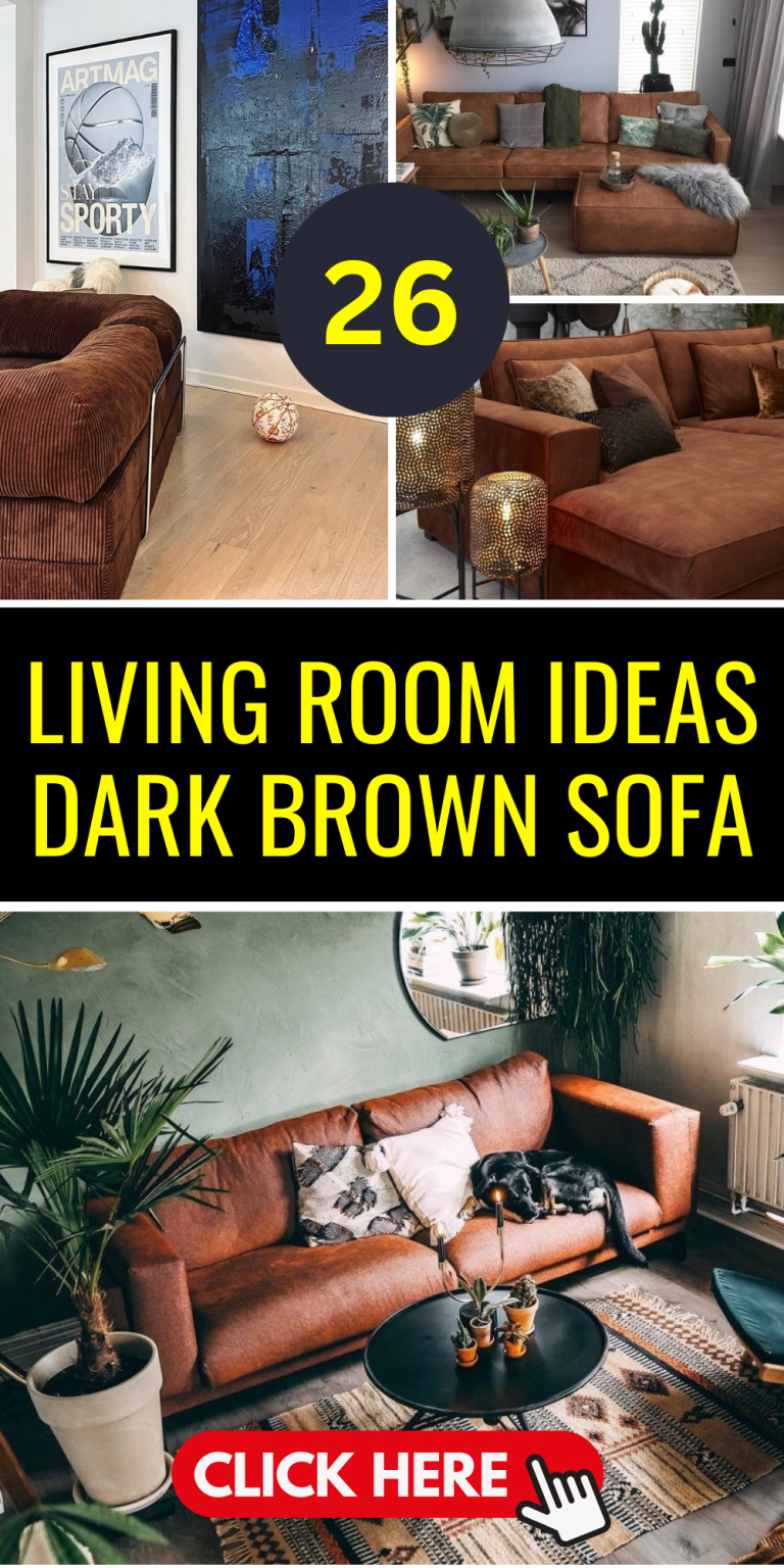 Explore 31 Chic Living Room Ideas Featuring Dark Brown Sofas ...