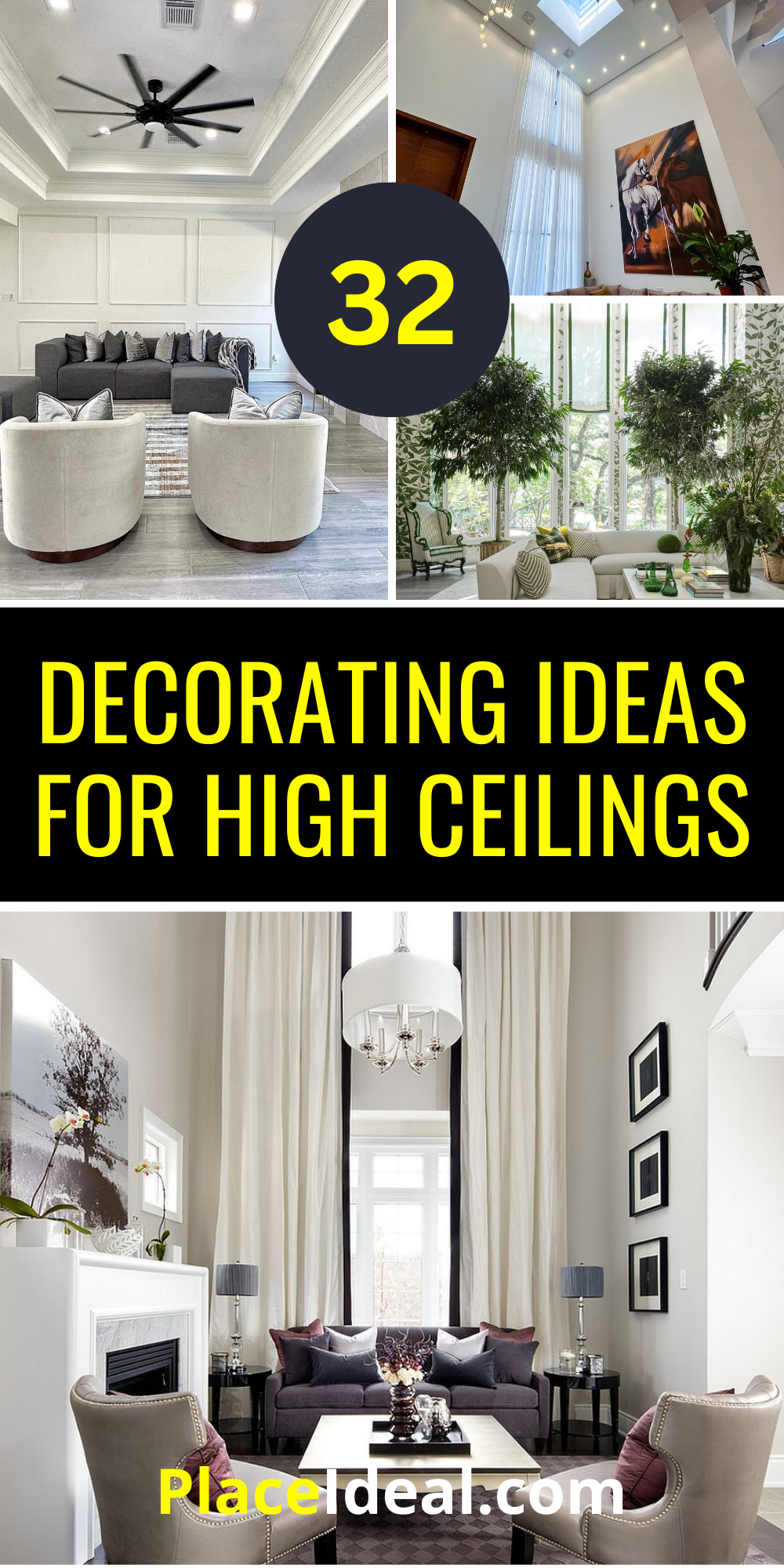 32 Decorating Ideas for High Ceilings: Transform Your Living Room with ...