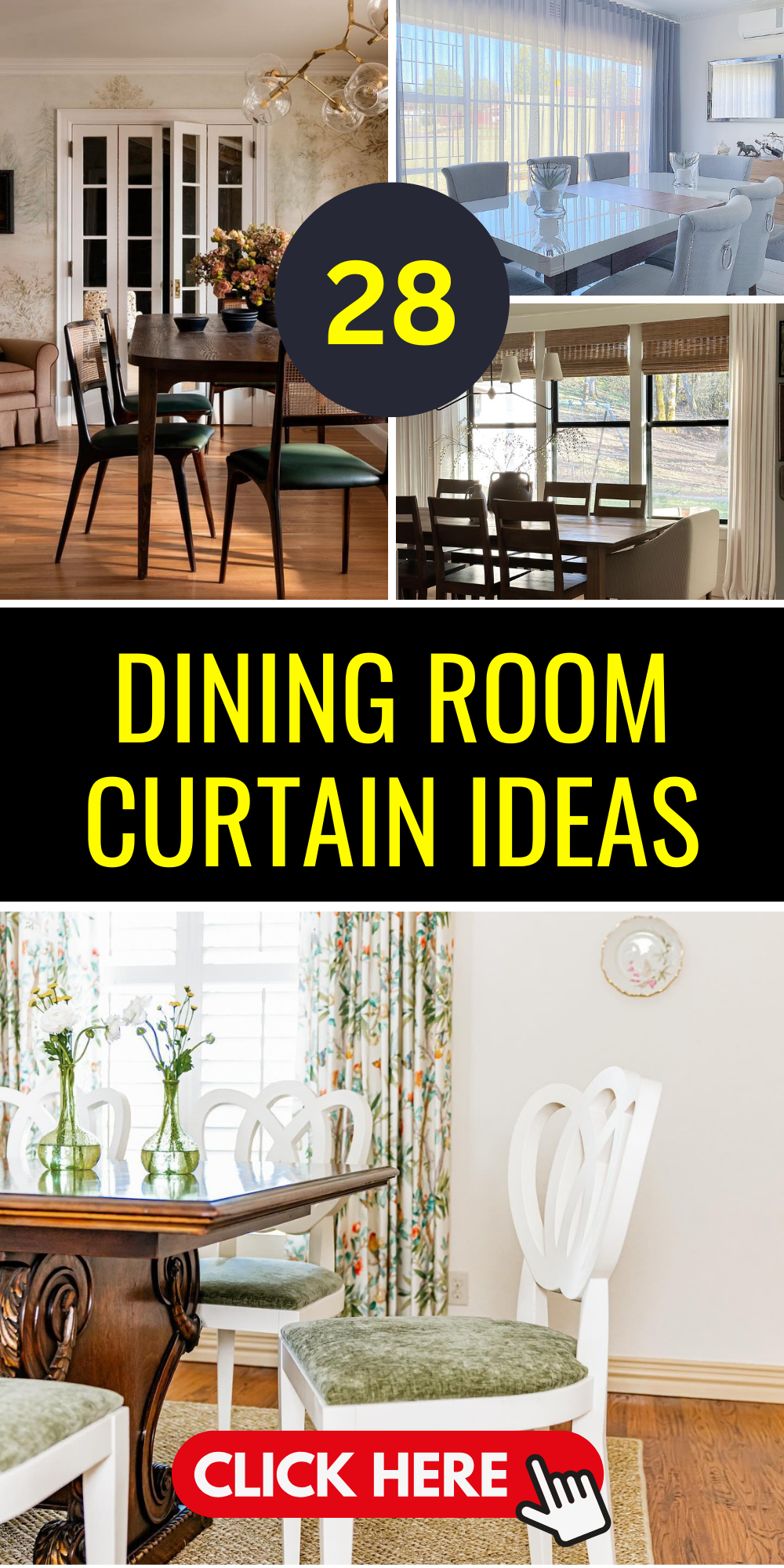 Explore 28 Top Dining Room Curtain Ideas to Refresh Your Home's Style ...