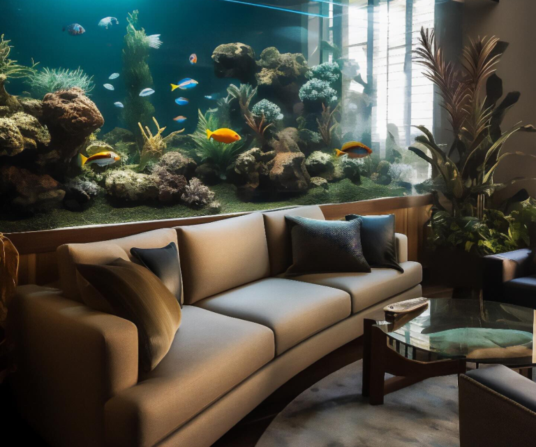 View of 23 Fish Tank Ideas Living Room: Modern, Unique, and Aesthetic Designs ...