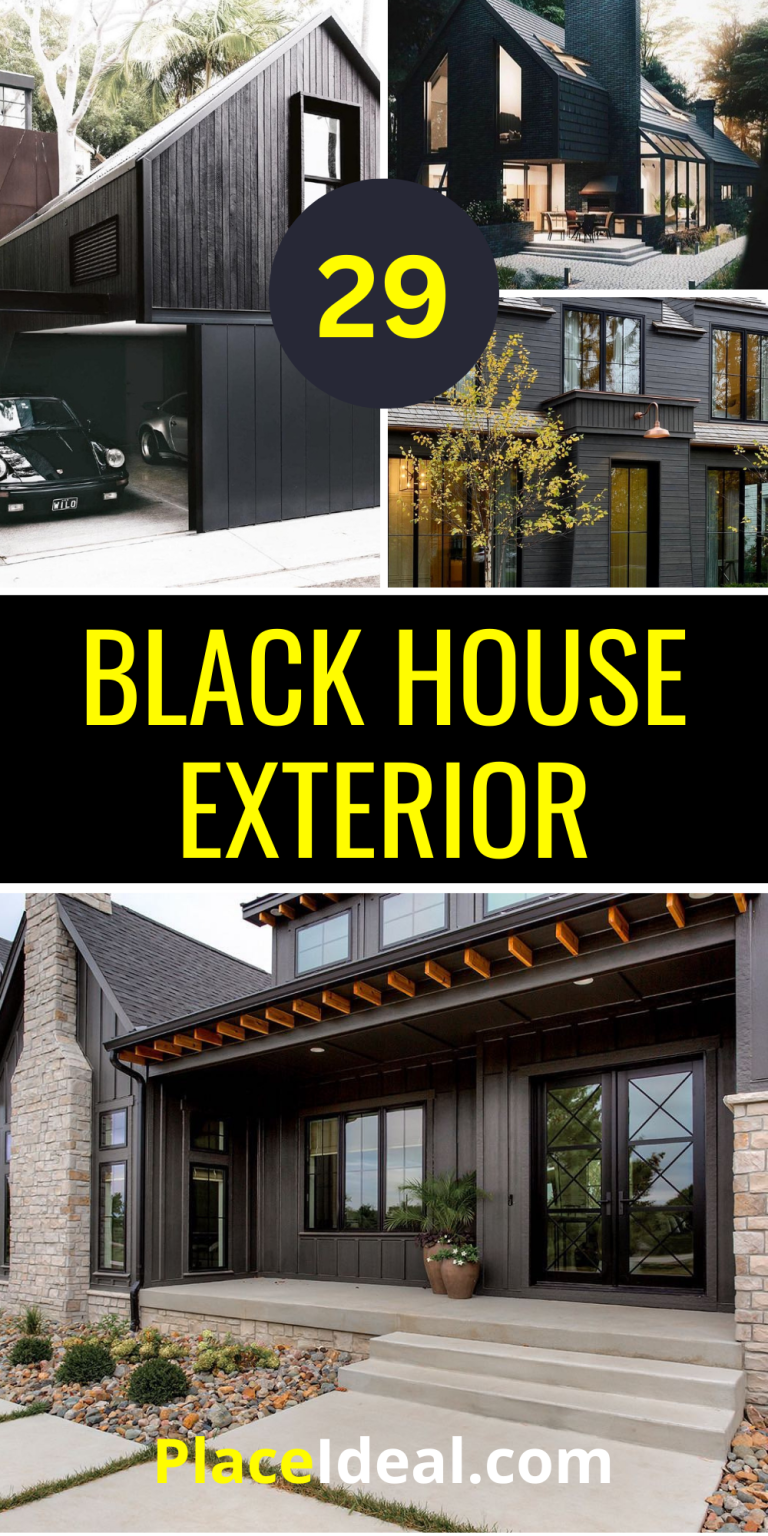 29 Stunning Black House Exterior Ideas: Modern Design, Wood Accents ...