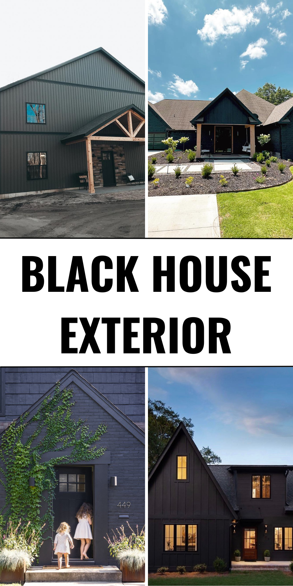 29 Stunning Black House Exterior Ideas: Modern Design, Wood Accents ...