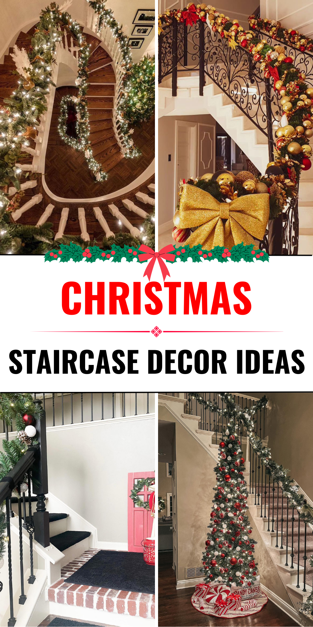 25 Christmas Staircase Decor Ideas That Will Transform Your Home Into a ...