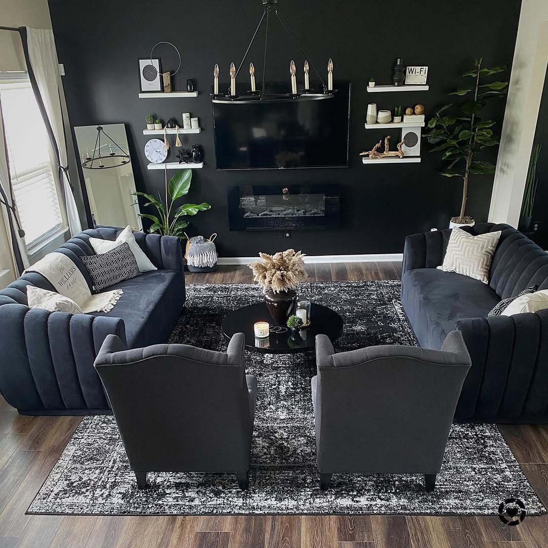 25 Black Living Room Ideas 2025 That Are Bold, Luxe, and Surprisingly ...