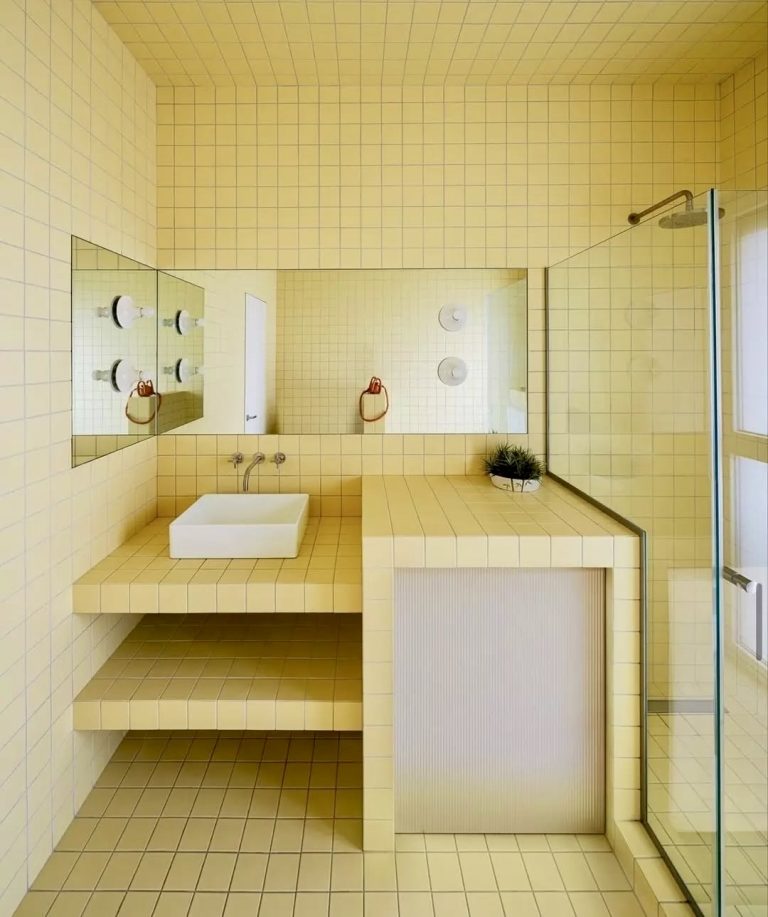 Brighten Your Space: 15 Pale Yellow Tile Bathroom Ideas for a Warm and Inviting Retreat