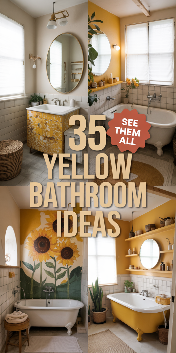 35 Yellow Bathroom Ideas That Will Instantly Brighten Your Home ...