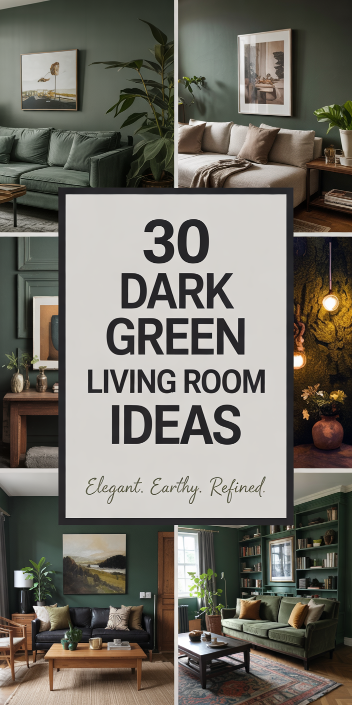 30 Dark Green Living Room Ideas That Prove This Shade Is the Boldest ...