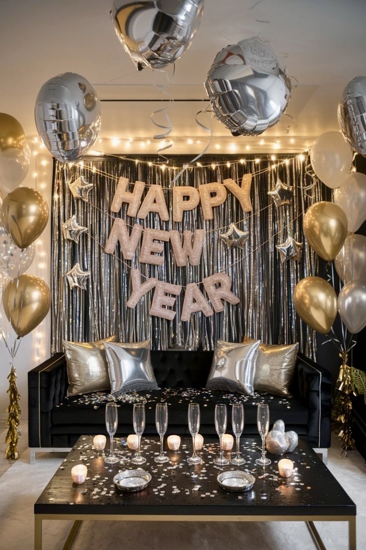25 New Years Decorations Ideas to Make Your 2025 Party Sparkle with ...