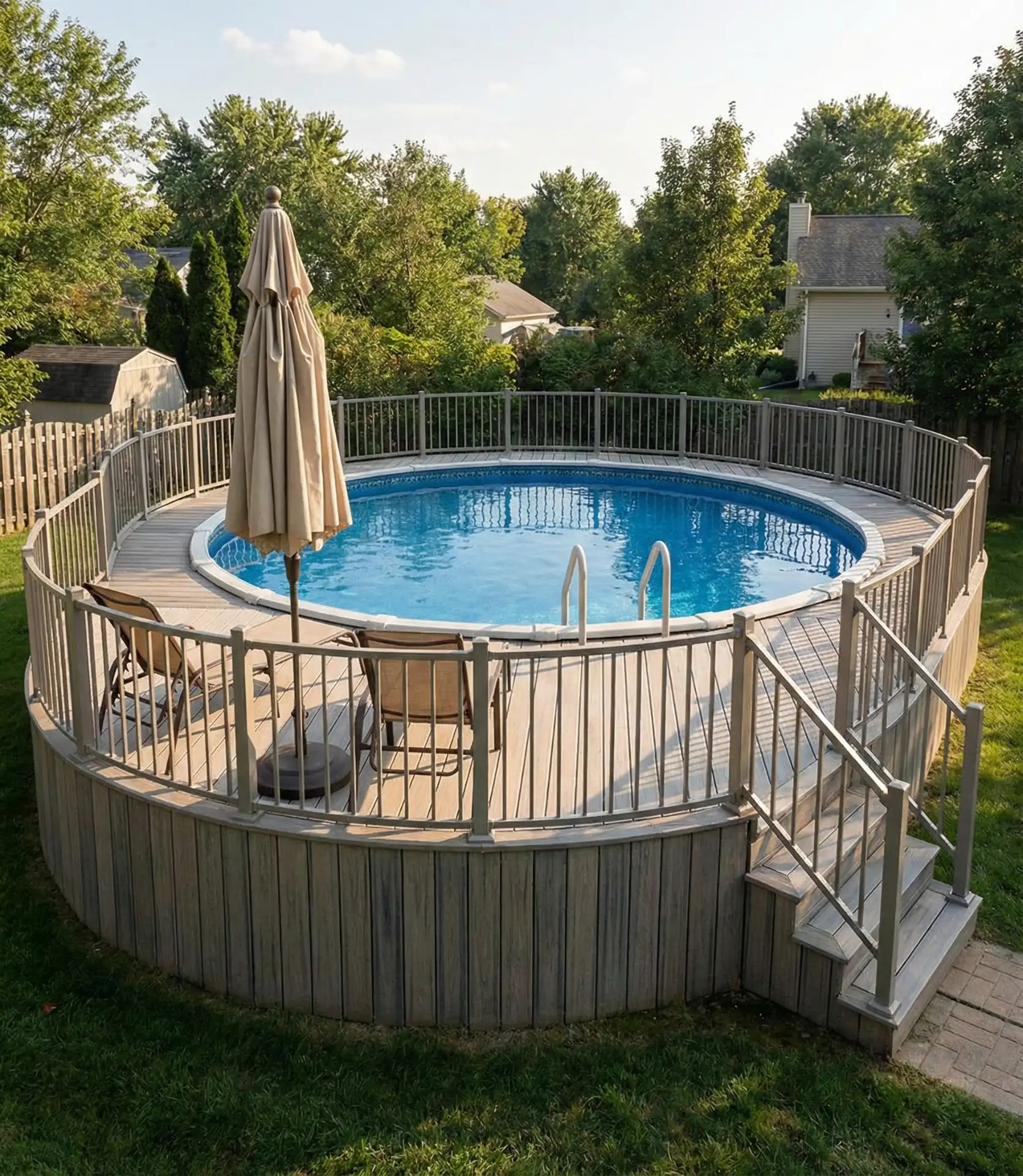 Above Ground Pool with Wraparound Deck 2