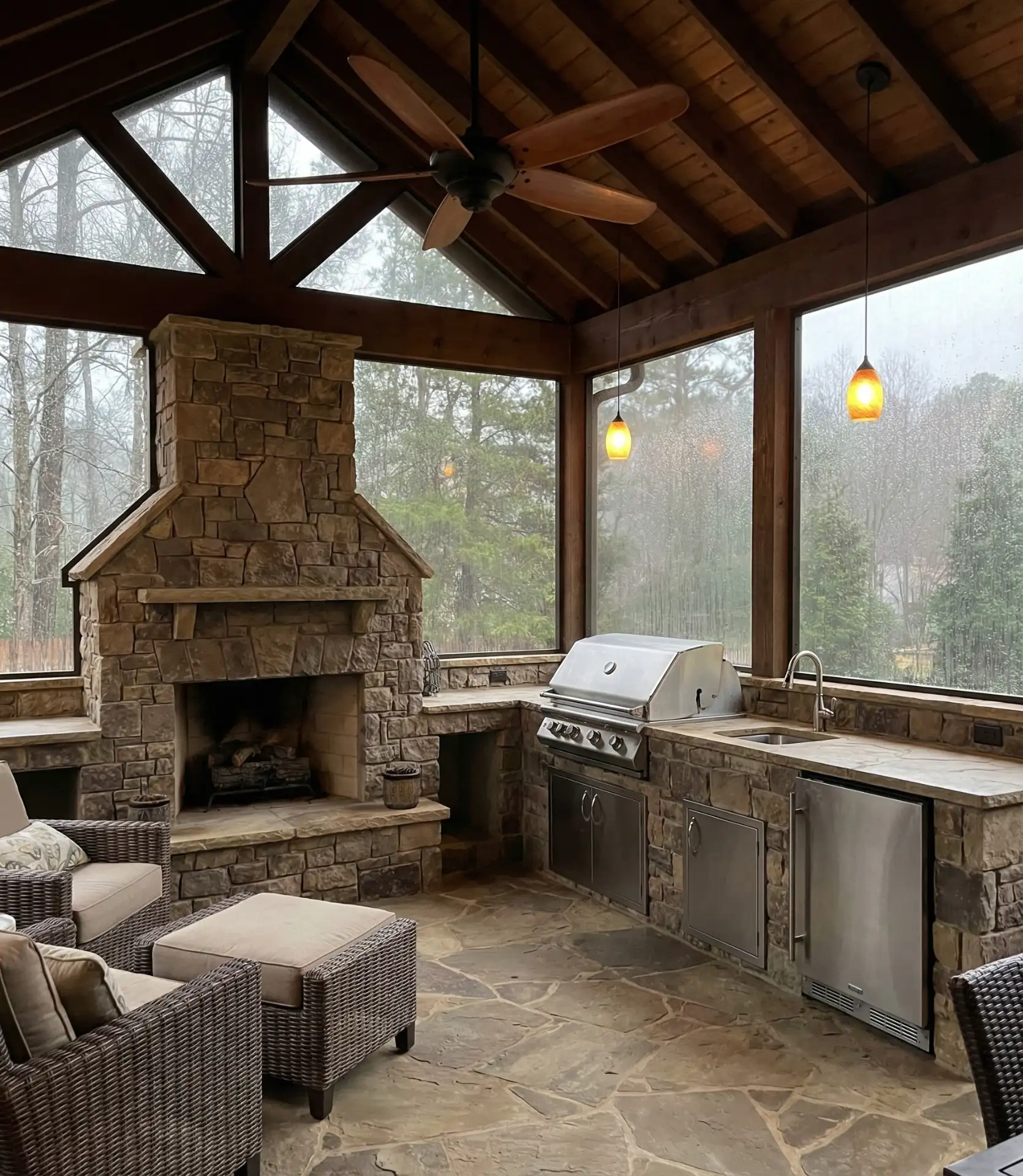 All-Weather Enclosed Kitchen Pavilion 1