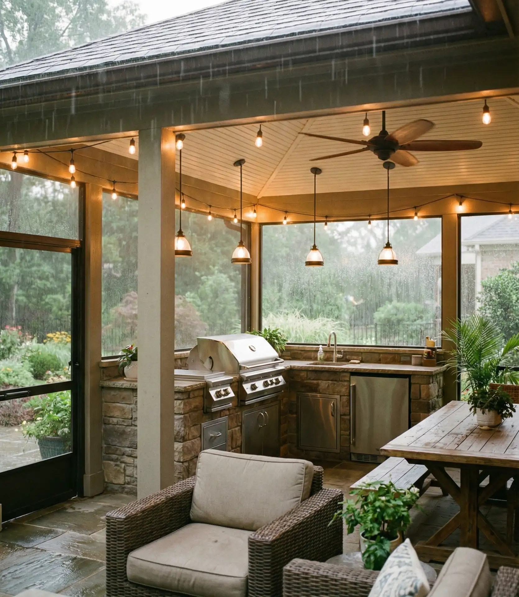All-Weather Enclosed Kitchen Pavilion 2