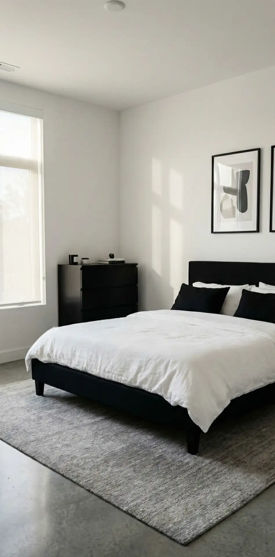 Black Statement Furniture Against White Walls 1