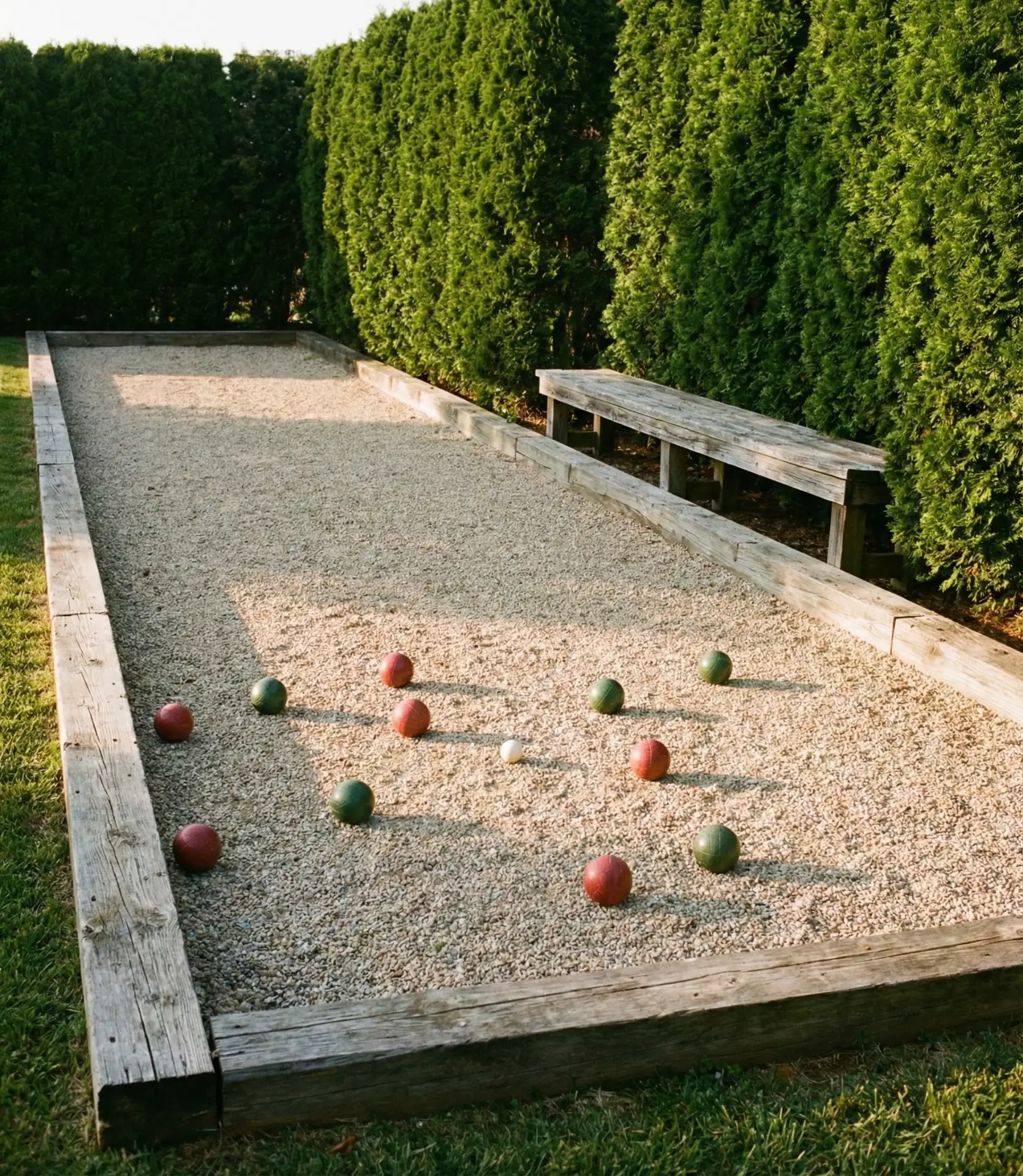 Bocce Ball Court with Pea Gravel Surface 2