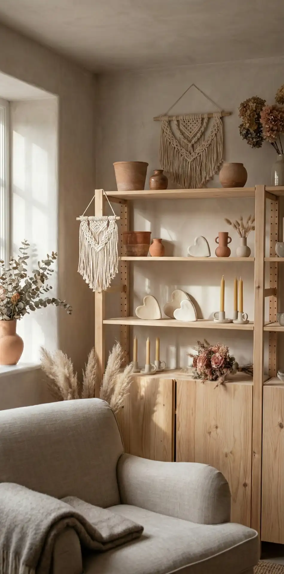 Boho Aesthetic Shelf Styling for February 1