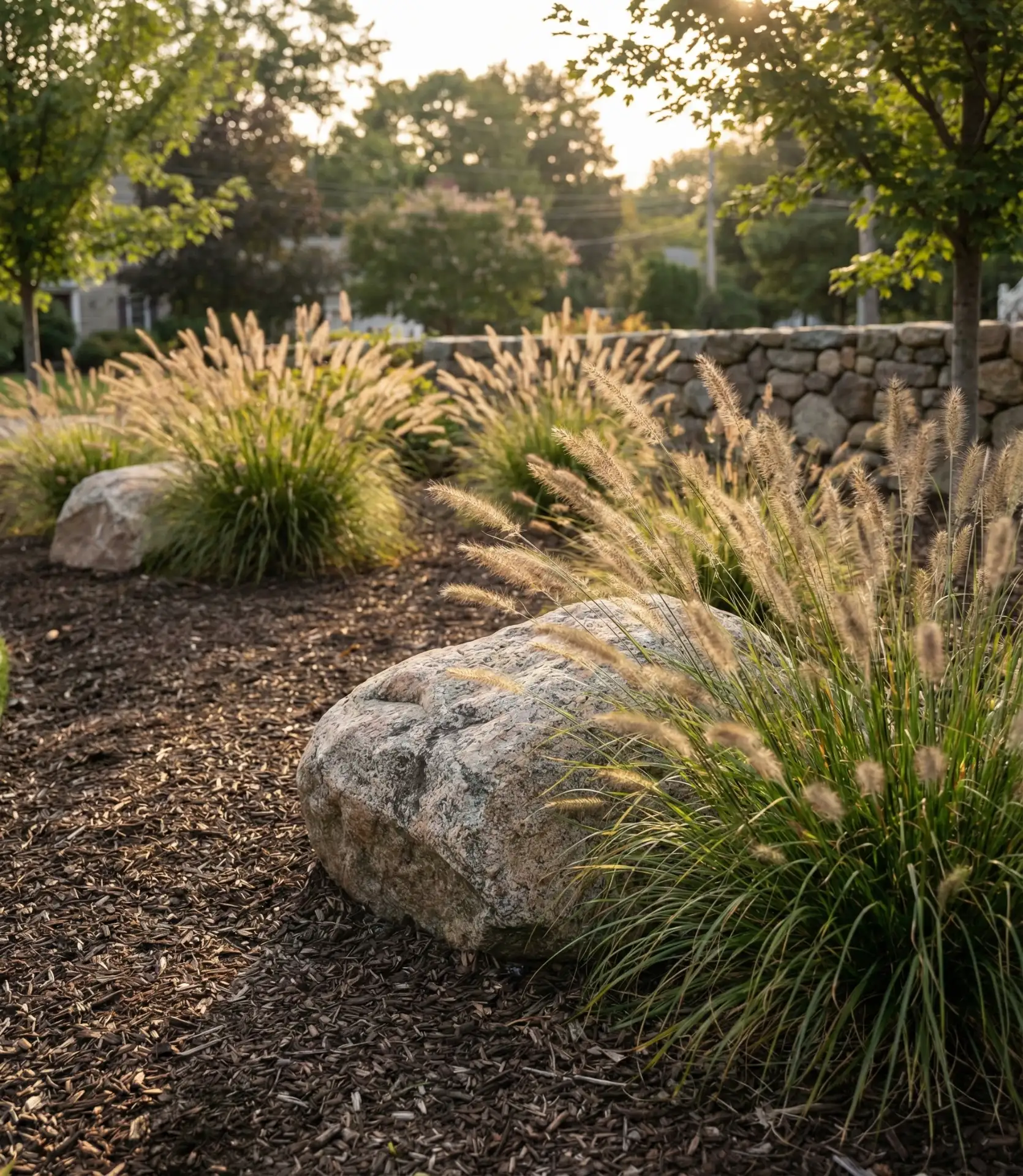 Boulder and Ornamental Grass Border 2