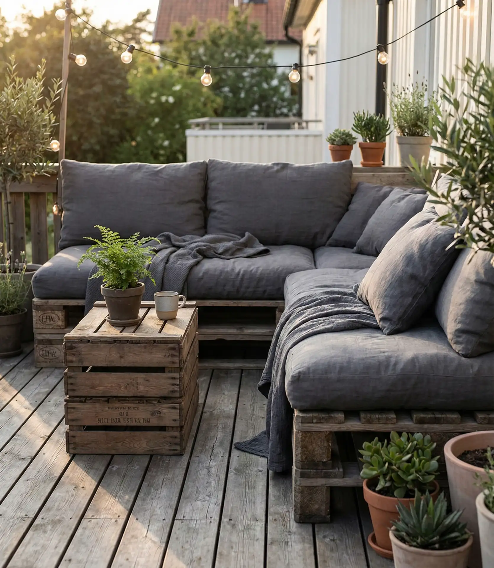 Budget-Friendly Pallet Furniture Arrangement 1