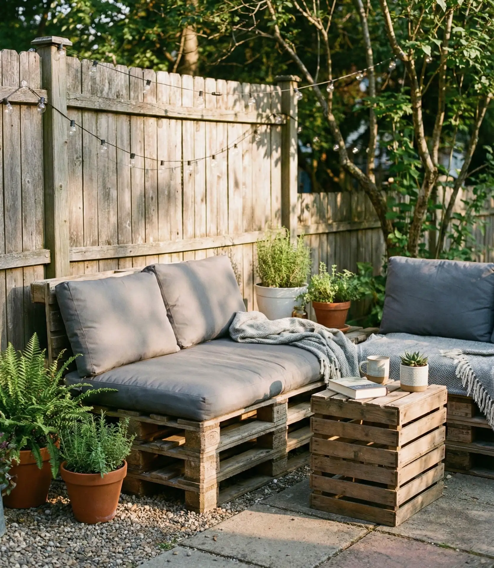 Budget-Friendly Pallet Furniture Arrangement 2