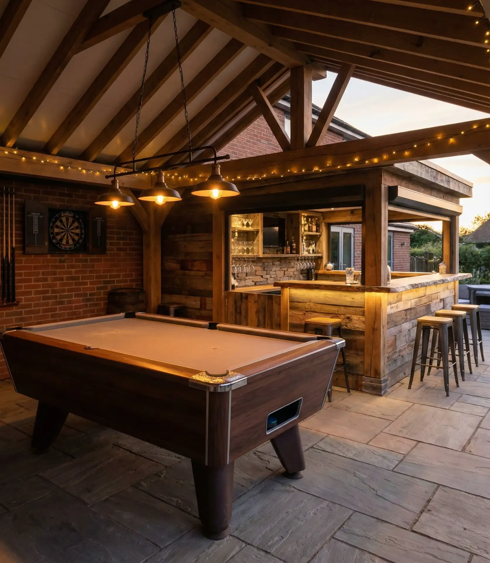 Built-In Pool Table Bar Combo 1