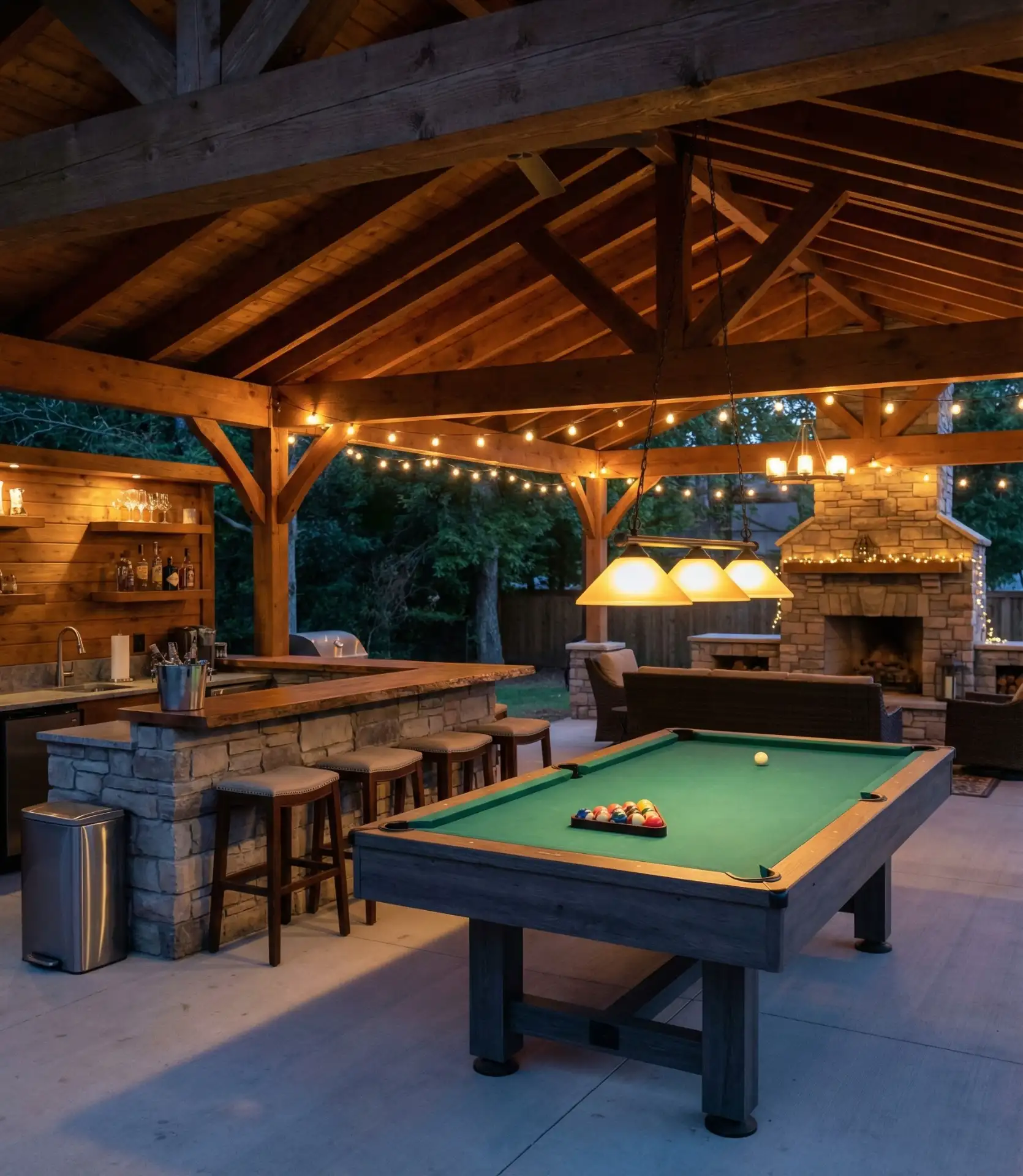 Built-In Pool Table Bar Combo 2