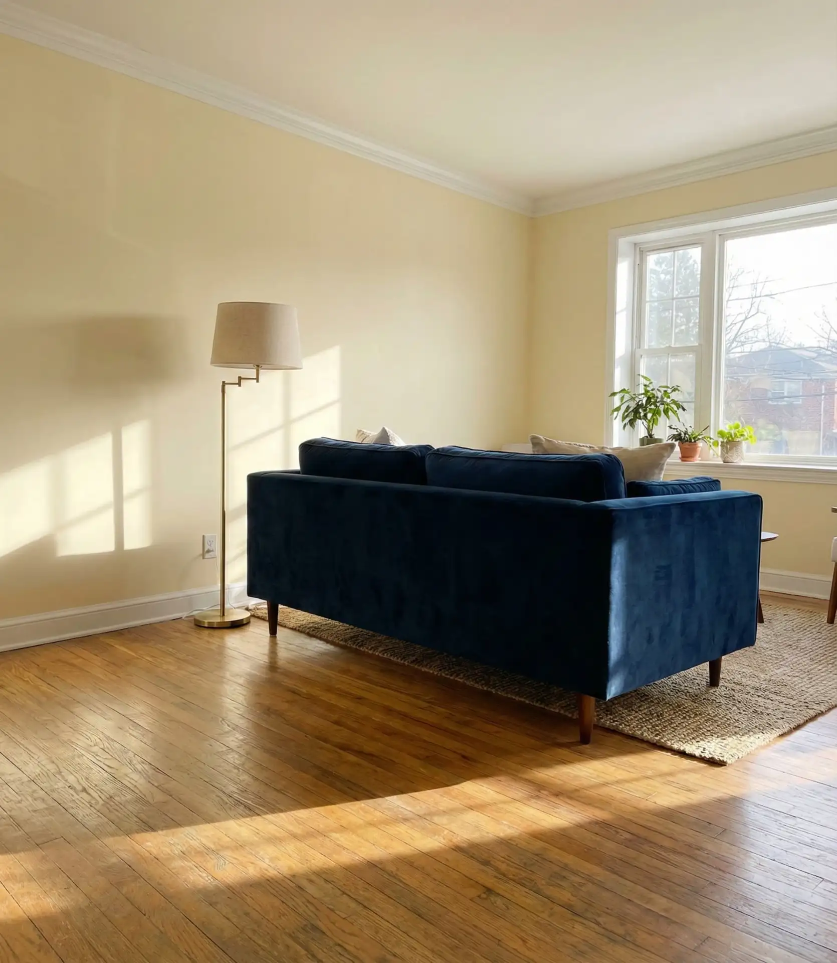 Butter Yellow Walls with Navy Accents 1