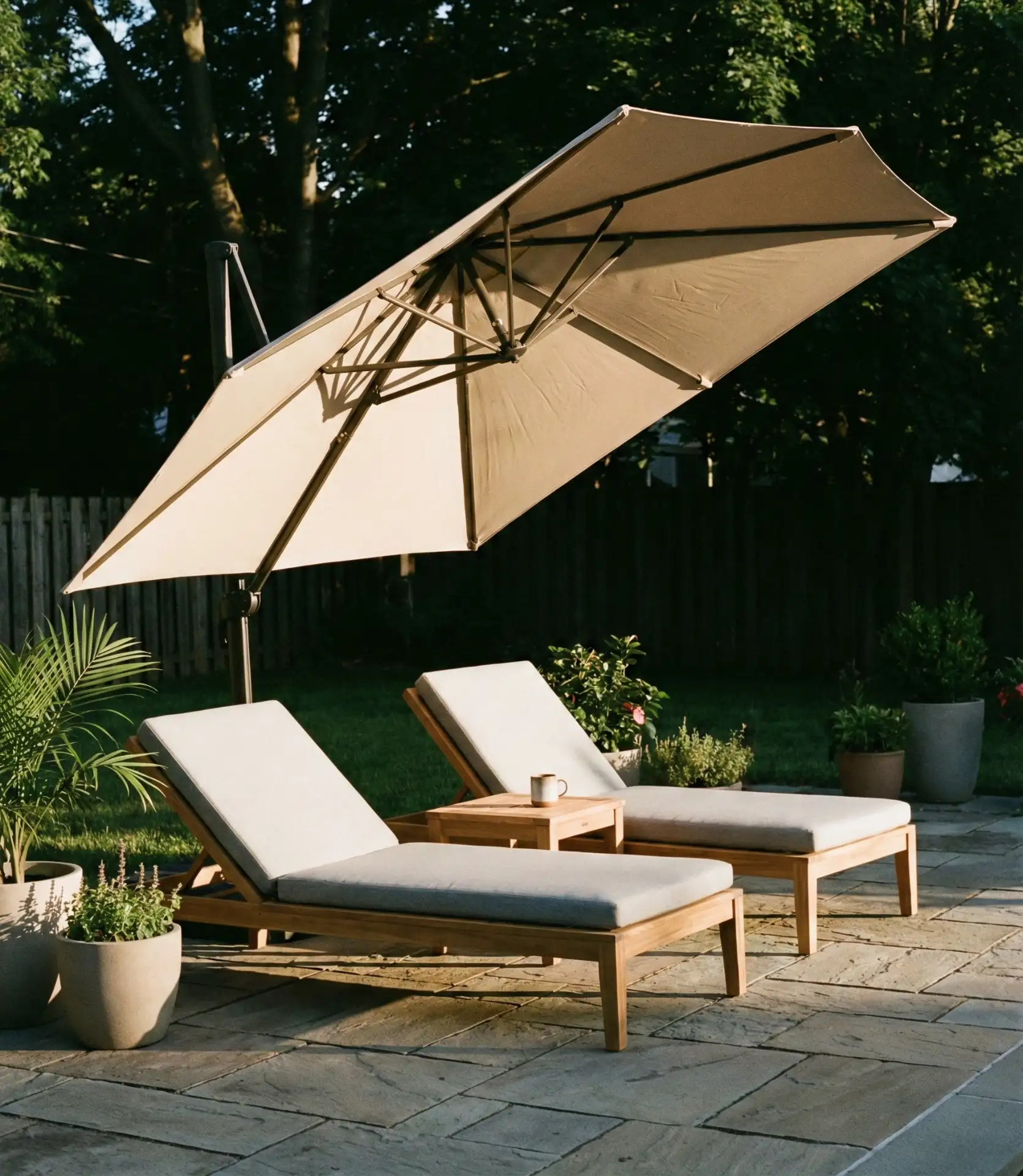 Cantilever Umbrella Over Intimate Seating 1