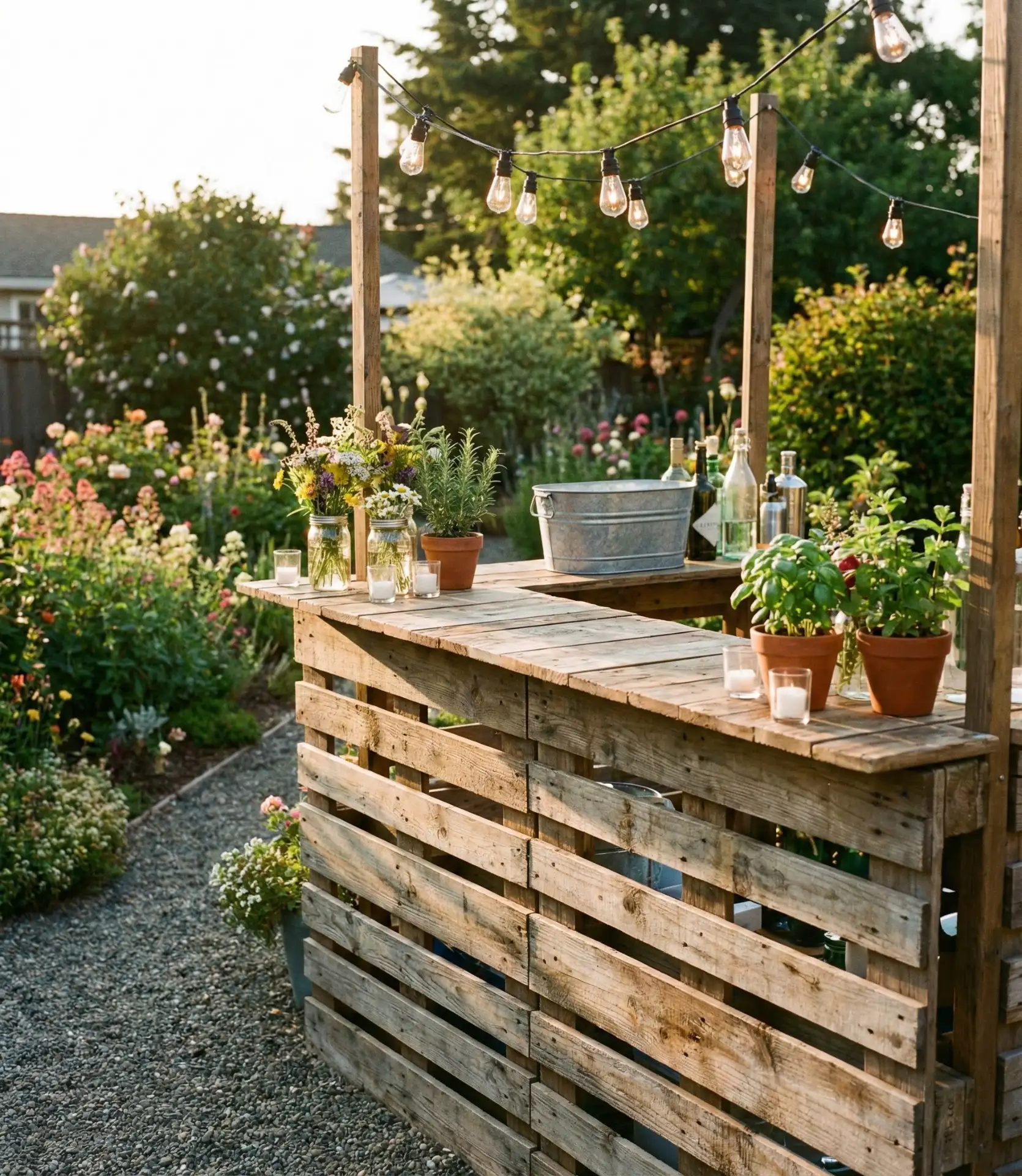 Charming DIY Pallet Bar Station 1