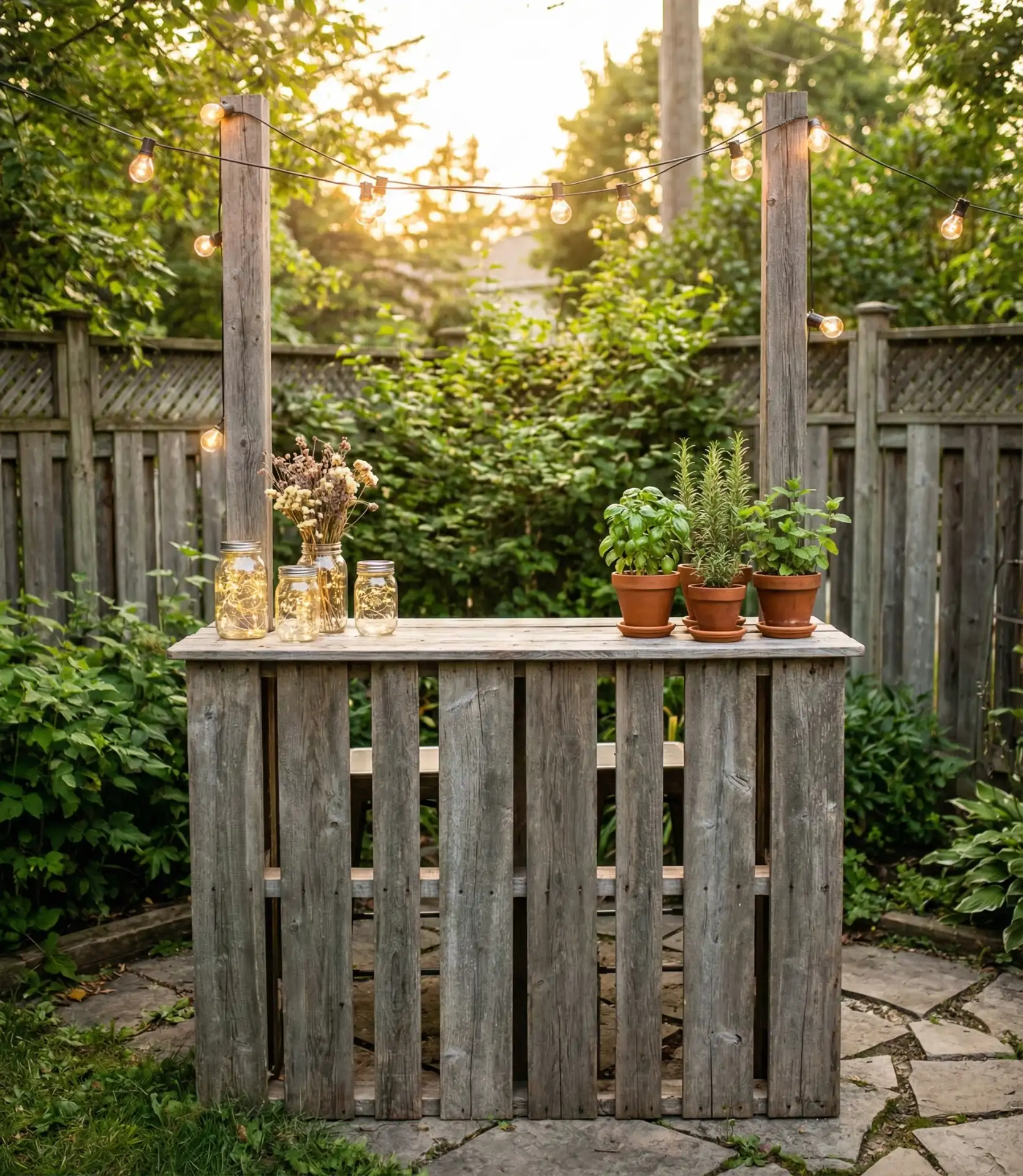 Charming DIY Pallet Bar Station 2
