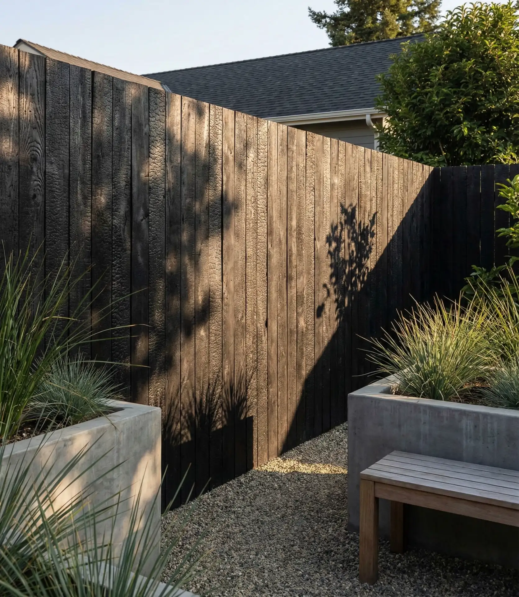 Charred Wood Shou Sugi Ban Fence 1
