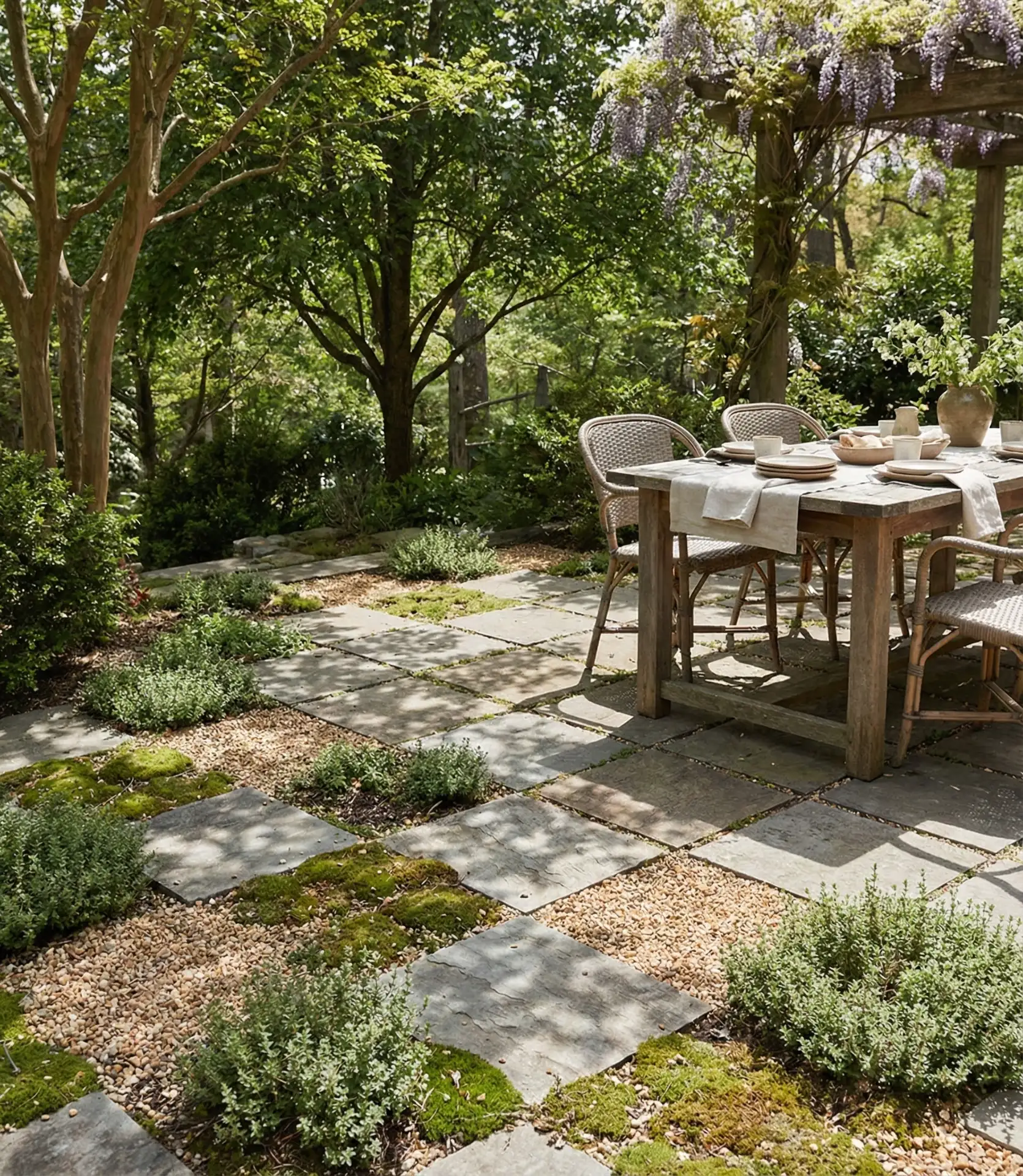 Checkered Paver Pattern with Pea Gravel Accents 2