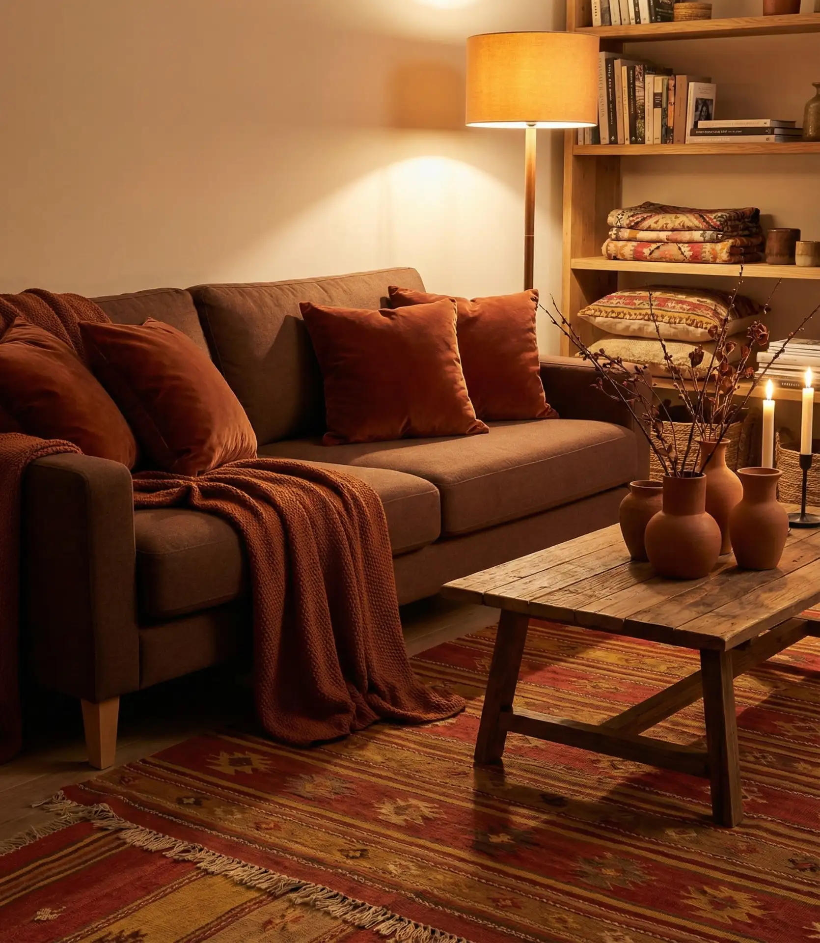 Chestnut Brown with Rust and Orange Warmth 1